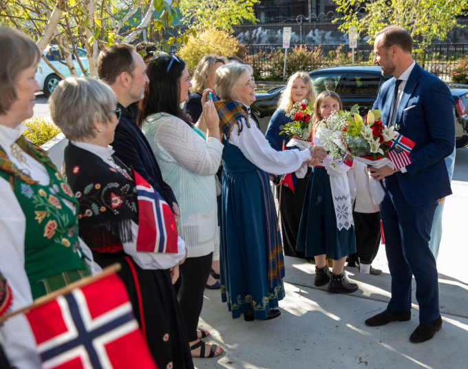 Svært mange i Seattle har norske aner, og Kronprinsen fikk en varm mottakelse. Foto: Tom Hansen, Innovasjon Norge